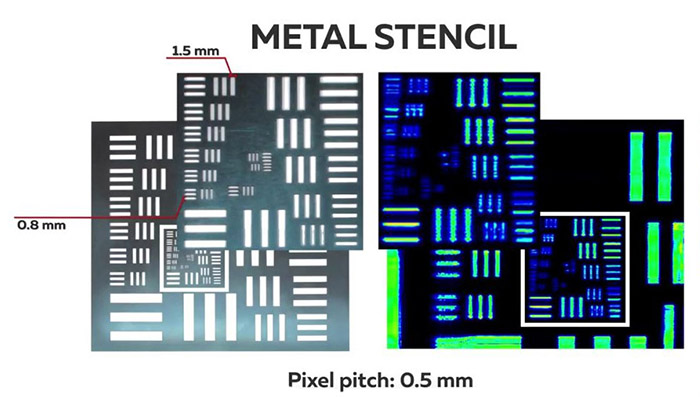 THz image of metal stencil